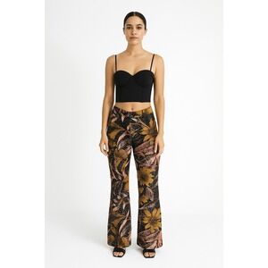 Cache‎ pants y2k vtg black floral sparkly bootcut trousers